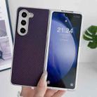 For Samsung Galaxy Z Fold5 Kevlar Carbon Fiber Ultra-thin Shockproof Phone Case(Purple) - 2