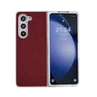 For Samsung Galaxy Z Fold Special Kevlar Carbon Fiber Ultra-thin Shockproof Phone Case(Red) - 1