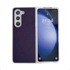 For Samsung Galaxy Z Fold Special Kevlar Carbon Fiber Ultra-thin Shockproof Phone Case(Purple) - 1