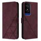 For TCL 50 5G Crossbody 3D Embossed Flip Leather Phone Case(Wine Red) - 2