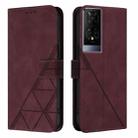 For TCL 50 XE 5G Crossbody 3D Embossed Flip Leather Phone Case(Wine Red) - 2