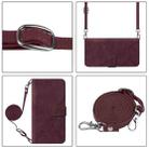 For TCL 50 XE 5G Crossbody 3D Embossed Flip Leather Phone Case(Wine Red) - 3