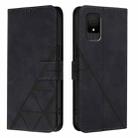 For TCL 502 Crossbody 3D Embossed Flip Leather Phone Case(Black) - 2