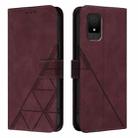 For TCL 502 Crossbody 3D Embossed Flip Leather Phone Case(Wine Red) - 2