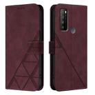 For TCL 30 XL / T701DL Crossbody 3D Embossed Flip Leather Phone Case(Wine Red) - 2