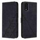 For TCL 30T / T603DL Crossbody 3D Embossed Flip Leather Phone Case(Black) - 2