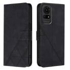 For TCL 50 LE 5G Crossbody 3D Embossed Flip Leather Phone Case(Black) - 2