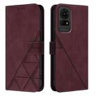 For TCL 50 LE 5G Crossbody 3D Embossed Flip Leather Phone Case(Wine Red) - 2