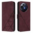 For TCL 50 Pro NxtPaper Crossbody 3D Embossed Flip Leather Phone Case(Wine Red) - 2