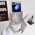 For Samsung Galaxy Z Flip5 Embroidery Style DIY Full Coverage Phone Case with Scarf / Bracelet(Grey) - 2