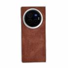 For vivo X Fold3 Skin Feel Leather Texture Pearlescent Paint Shockproof Phone Case(Brown) - 1