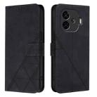 For vivo iQOO Z9 5G / iQOO Z9 Turbo 5G Crossbody 3D Embossed Flip Leather Phone Case(Black) - 2