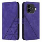 For vivo iQOO Z9 5G / iQOO Z9 Turbo 5G Crossbody 3D Embossed Flip Leather Phone Case(Purple) - 2