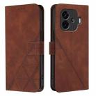 For vivo iQOO Z9 5G / iQOO Z9 Turbo 5G Crossbody 3D Embossed Flip Leather Phone Case(Brown) - 2