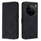 For vivo X100s Crossbody 3D Embossed Flip Leather Phone Case(Black) - 2
