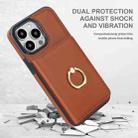 For iPhone 15 Pro Max RFID Anti-theft Card Ring Holder Phone Case(Brown) - 2