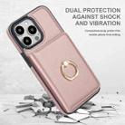 For iPhone 15 Pro RFID Anti-theft Card Ring Holder Phone Case(Rose Gold) - 2