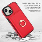 For iPhone 15 RFID Anti-theft Card Ring Holder Phone Case(Red) - 2