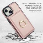 For iPhone 15 RFID Anti-theft Card Ring Holder Phone Case(Rose Gold) - 2