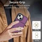 For iPhone 15 RFID Anti-theft Card Ring Holder Phone Case(Dark Purple) - 3