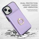 For iPhone 15 RFID Anti-theft Card Ring Holder Phone Case(Purple) - 2