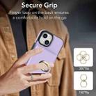 For iPhone 15 RFID Anti-theft Card Ring Holder Phone Case(Purple) - 3