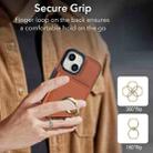 For iPhone 15 RFID Anti-theft Card Ring Holder Phone Case(Brown) - 3