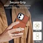 For iPhone 14 Plus RFID Anti-theft Card Ring Holder Phone Case(Brown) - 3