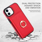 For iPhone 14/13 RFID Anti-theft Card Ring Holder Phone Case(Red) - 2