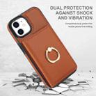 For iPhone 14/13 RFID Anti-theft Card Ring Holder Phone Case(Brown) - 2