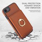 For iPhone SE 2022/SE 2020/6/7/8 RFID Anti-theft Card Ring Holder Phone Case(Brown) - 2