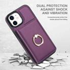 For iPhone 12 mini RFID Anti-theft Card Ring Holder Phone Case(Dark Purple) - 2