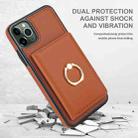 For iPhone 11 Pro Max RFID Anti-theft Card Ring Holder Phone Case(Brown) - 2