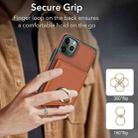 For iPhone 11 Pro Max RFID Anti-theft Card Ring Holder Phone Case(Brown) - 3