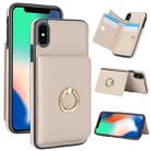 For iPhone XS / X RFID Anti-theft Card Ring Holder Phone Case(White) - 1