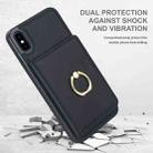 For iPhone XS / X RFID Anti-theft Card Ring Holder Phone Case(Black) - 2