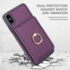 For iPhone XS / X RFID Anti-theft Card Ring Holder Phone Case(Dark Purple) - 2