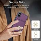 For iPhone XS / X RFID Anti-theft Card Ring Holder Phone Case(Dark Purple) - 3