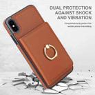 For iPhone XS / X RFID Anti-theft Card Ring Holder Phone Case(Brown) - 2