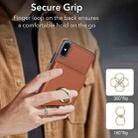 For iPhone XS / X RFID Anti-theft Card Ring Holder Phone Case(Brown) - 3