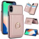 For iPhone XS Max RFID Anti-theft Card Ring Holder Phone Case(Rose Gold) - 1