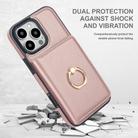 For iPhone 16 Pro Max RFID Anti-theft Card Ring Holder Phone Case(Rose Gold) - 2