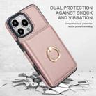 For iPhone 16 Pro RFID Anti-theft Card Ring Holder Phone Case(Rose Gold) - 2