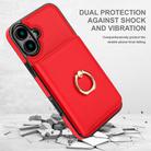 For iPhone 16 Plus RFID Anti-theft Card Ring Holder Phone Case(Red) - 2