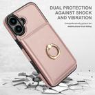 For iPhone 16 Plus RFID Anti-theft Card Ring Holder Phone Case(Rose Gold) - 2