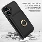 For iPhone 16 RFID Anti-theft Card Ring Holder Phone Case(Black) - 2