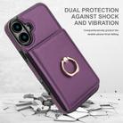 For iPhone 16 RFID Anti-theft Card Ring Holder Phone Case(Dark Purple) - 2