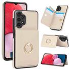For Samsung Galaxy A13 4G/5G RFID Anti-theft Card Ring Holder Phone Case(White) - 1