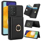 For Samsung Galaxy A72 4G/5G RFID Anti-theft Card Ring Holder Phone Case(Black) - 1