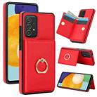For Samsung Galaxy A72 4G/5G RFID Anti-theft Card Ring Holder Phone Case(Red) - 1